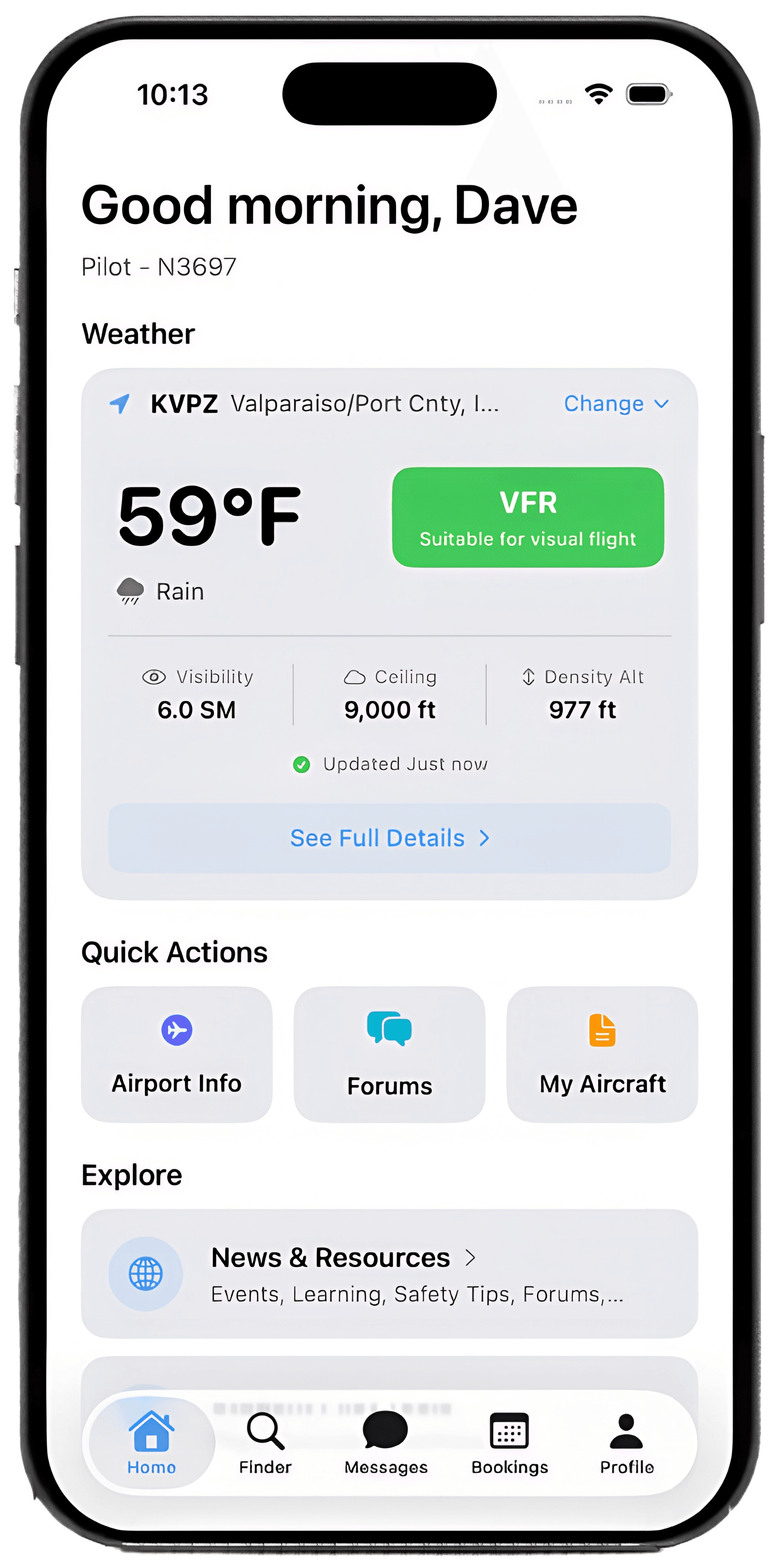 Pilot Connect home dashboard