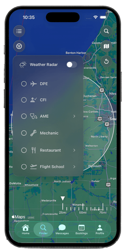 Pilot Connect map
