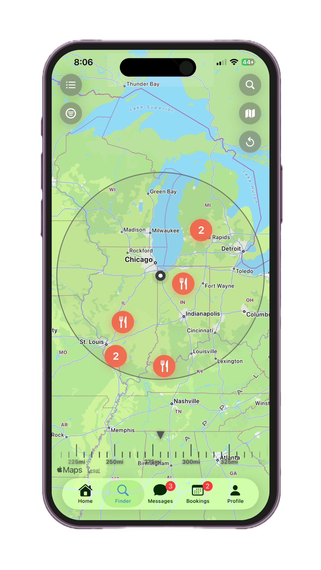 Pilot Connect interactive map